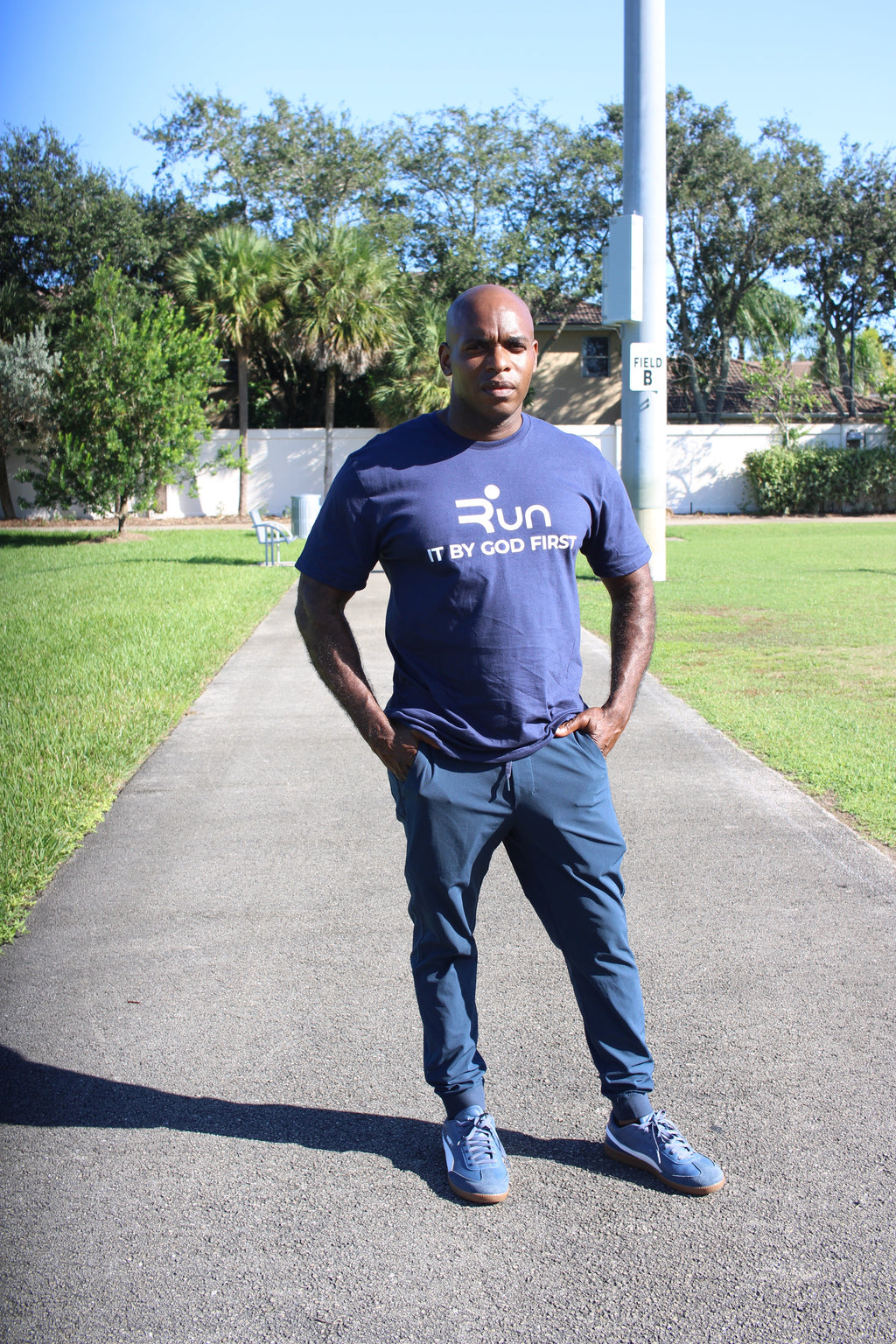 Run It By God Navy Unisex